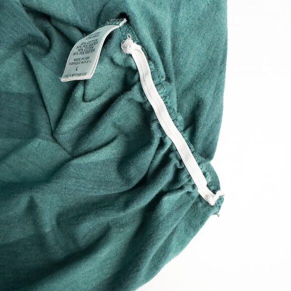 Aventura Striped Ruched Sides Short Sleeve Top Womens Large Green Boat Neck - Picture 15 of 16